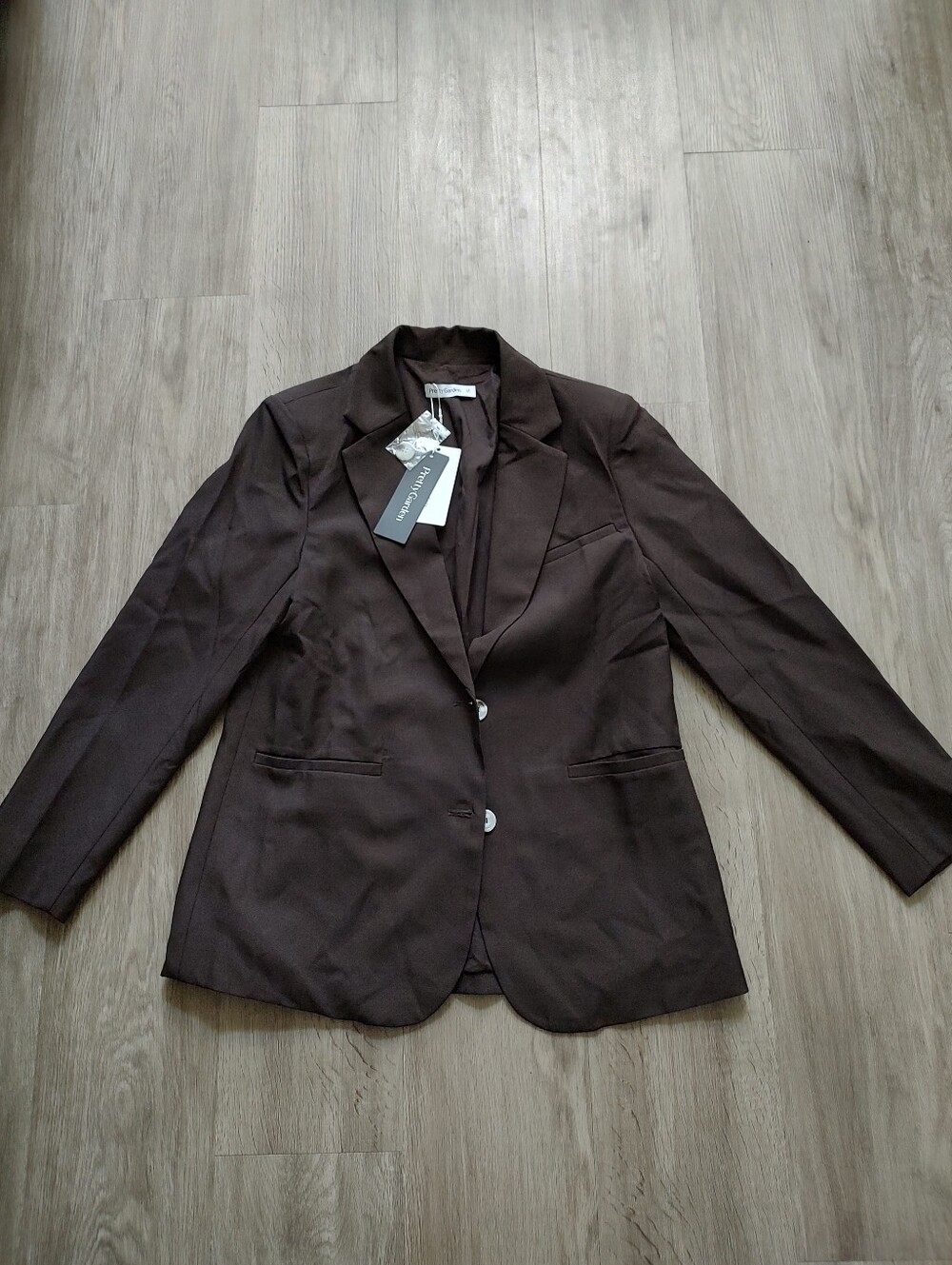 New Pretty Garden Women’s Dark Brown Blazer - Classic Two-Button Jacket